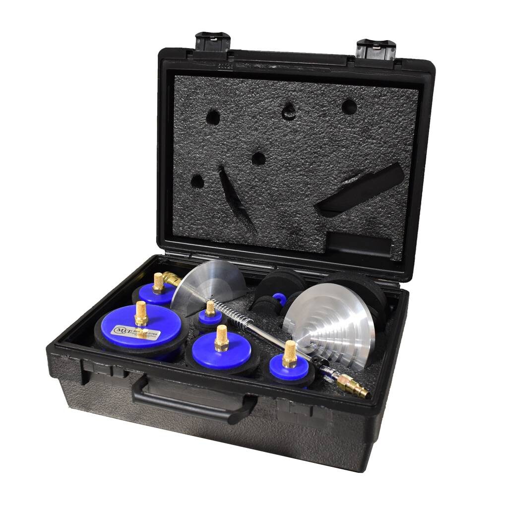 purge plug kit in hard case with wand and tree in blue