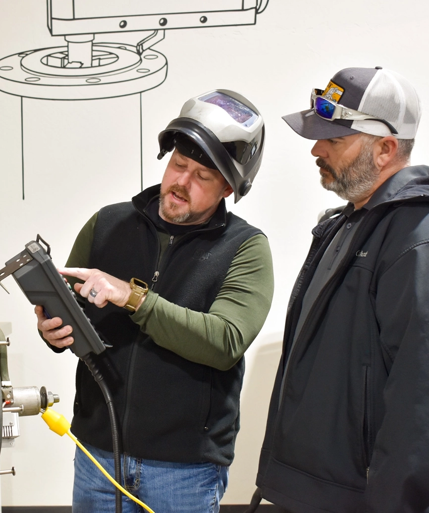 Trainer explaining Polysoude remote pendant